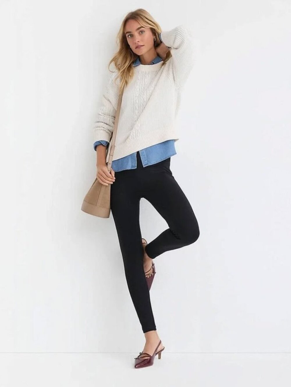 Loft Black Ponte Leggings High Rise Pull On Skinny Pants Stretch Medium